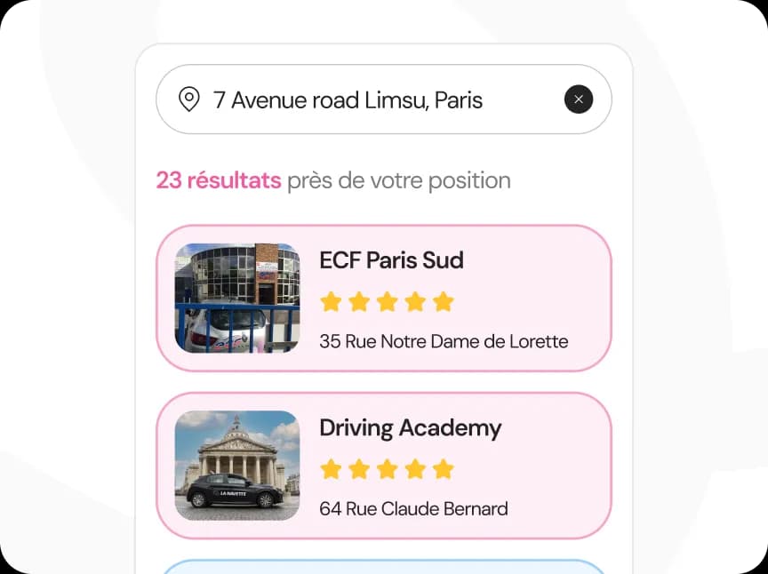 Illustration pour Réserve ta place gratuitement dans une auto-école proche de chez toi